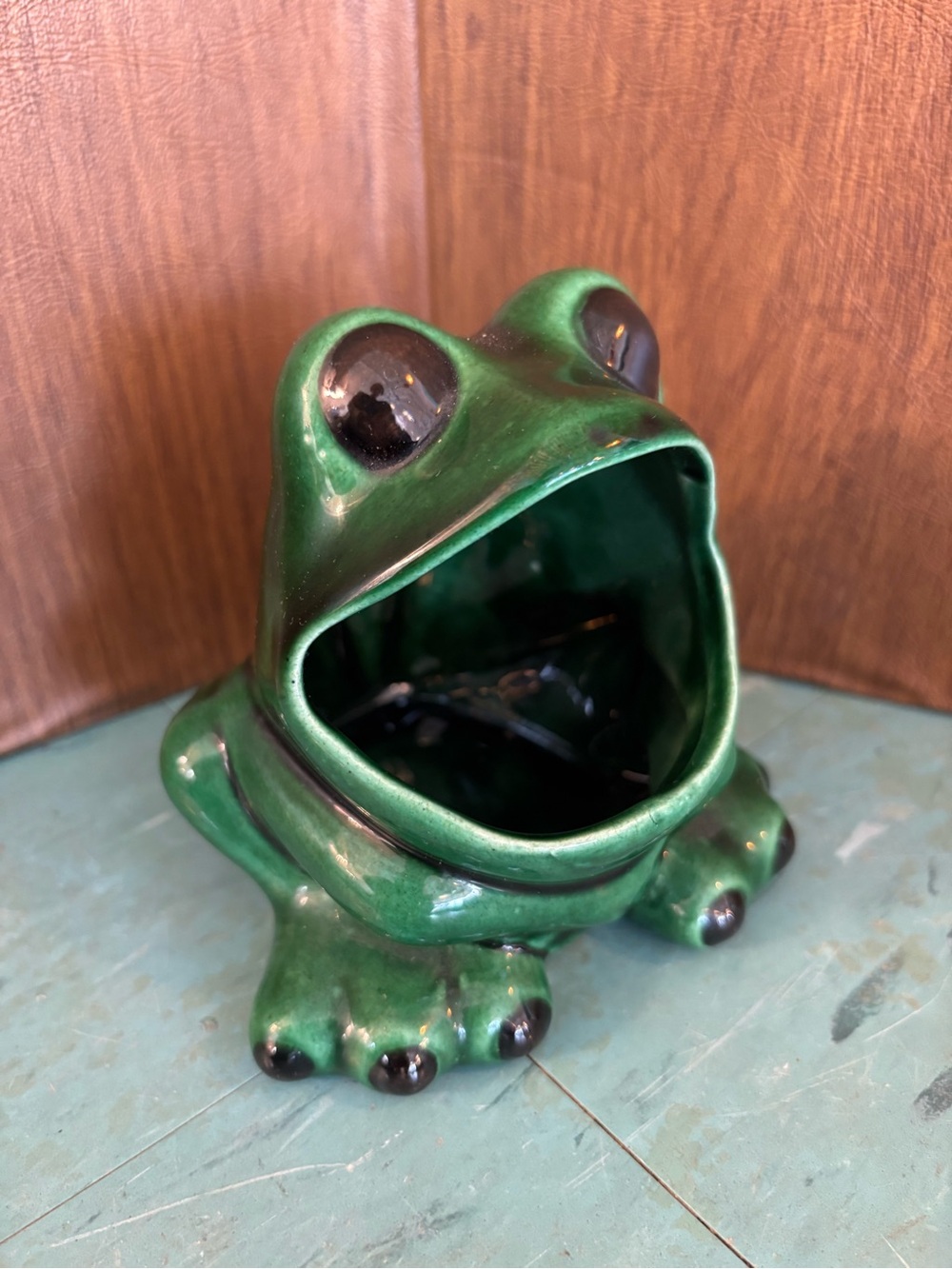 Vintage ceramic kitchen sink frog green 1970’s scrubbie holder